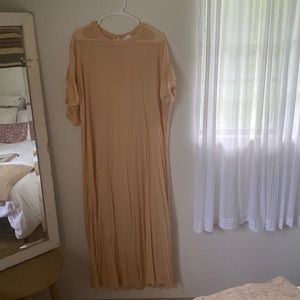 ACACIA Maddy Dress size medium color bare (peachy nude) 100% Tencel